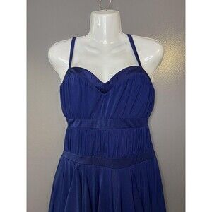 Kellé Dress Womens Medium Blue Sweetheart Ruffle Hanky Hem Hi-Low Formal